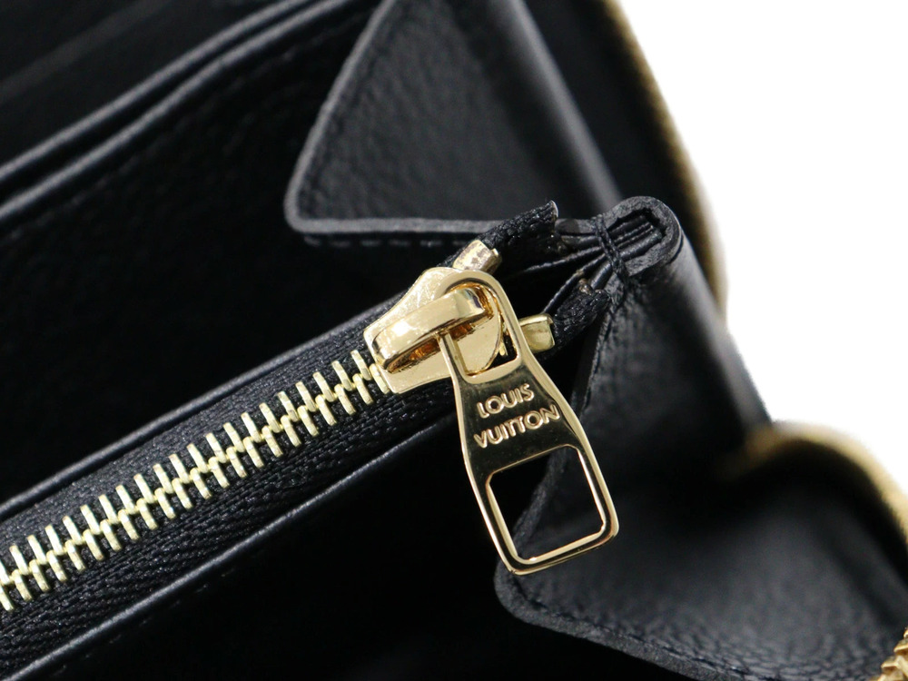 Louis Vuitton Black Monogram Long Beige Wallet Leather Bicolor Zippy Empreinte - Picture 10 of 10